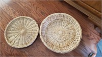 2 Pc Round Baskets Largest About 17 In