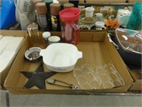 egg trays, baking dish, ashtray, assorted kitchen