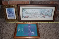 (3) piece wall art home decor lot