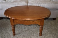 Vintage oval small wooden coffee table