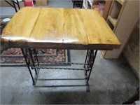 Antique Table with Wrought Iron Legs