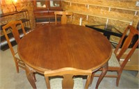 Vintage Dining Table with 4 Chairs