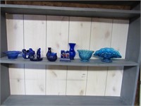 Cobalt Blue Glass Decor Lot