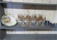 Hand Painted Birdhouse Glass Lot
