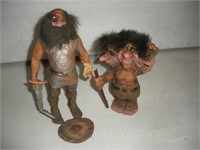 2 Resin Troll Statue Mexico 10 Inch Tall