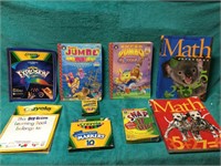 Lot school books coloring books and colors