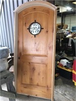 Solid Wood Entrance Door  W/ Iron Decor Window