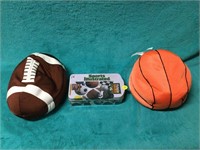 Sports illustrated trivia game and stuffed balls