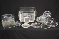22 PIECES OF GLASS DISHES - LOTS OF LIDS
