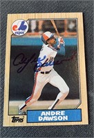 Autographed Andre Dawson 1987 Topps Card