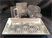 Glass picture frames + Mirrored tray