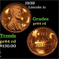 Proof 1939 Lincoln Cent 1c Grades Choice Proof Red