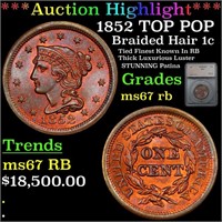 ***Auction Highlight*** 1852 Braided Hair Large Ce