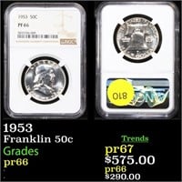 Proof NGC 1953 Franklin Half Dollar 50c Graded pr6