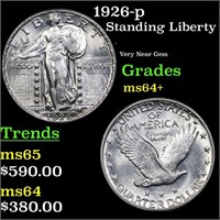 1926-p Standing Liberty Quarter 25c Grades Choice+