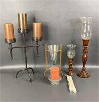 Assorted Candles and Candle Holders