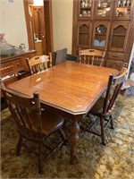 Solid Walnut wood table with 4 chairs