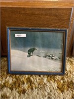 Lone Wolf Small vintage framed picture 8”x10”