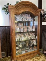 Solid wood lighted curio cabinet 40”x75”x16”