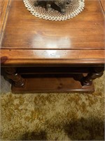 Solid wood square end table