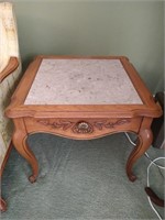 Western-Stickley marble top table French Provinc