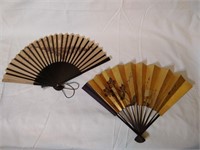 (2) fans, 1 silk, 1 modern