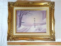 Snow Scene Oil Painting by Margeret Stael