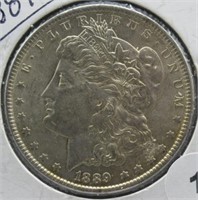 1889 Morgan Silver Dollar.