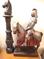 Plaster Knight on Horse/ Plaster horse