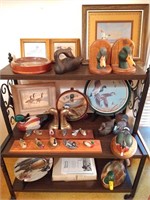 3 tier metal shelf with lg duck collection