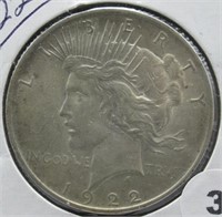 1922 Peace Silver Dollar.