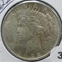 1922 Peace Silver Dollar.