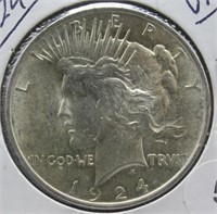 1924 UNC Peace Silver Dollar.