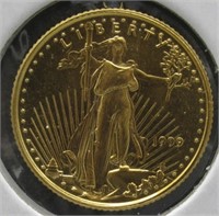 1999 1/10 Ounce Fine Gold $5 Coin.