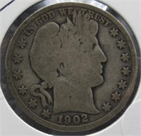 1902 Barber Silver Half Dollar.