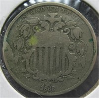 1868 5 Cent Shield Nickel.