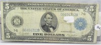 Series of 1914 $5 Federal Reserve Large Note.