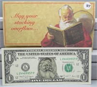 Series of 1988-A $1 Santa Claus Federal Reserve