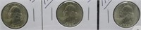 (3) 1944 UNC Washington Silver Quarters.