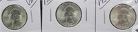 (3) 1950-S UNC Washington Silver Quarters.