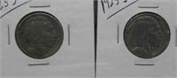 (2) Buffalo Nickels. Dates: 1923-S, 1925-S.