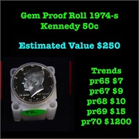 Gem Proof Roll 1974-s Kennedy 50c , 20 Coins
