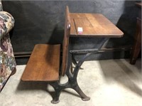 Small Vintage school desk  with Cast Iron Base