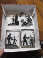 Antique Reverse Painted Glass Silhouettes