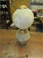 Antique Frosted Glass Lamp - See Photos