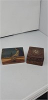 2 Small Wooden Boxes