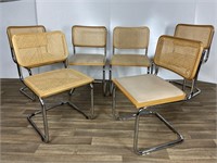 6 Marcel Breuer Cesca Style Chairs (ITALY)
