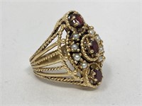 14K Gold Ring w/ Stones Size 6