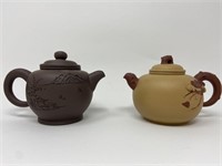 Lot of 2 Chinese Yixing Style Clay Teapots