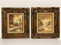 Pair of Framed Signed Oil on Canvas Paintings